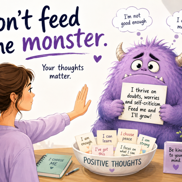 Self Talk. Dont feed the monster. Sarah Malone Coaching